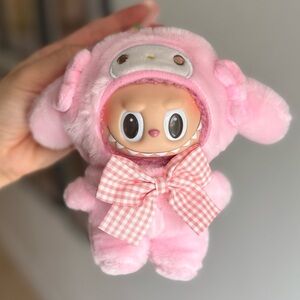 Pink Labubu Onesie Labubu My Melody Sanrio Costume with Crossbody Strap